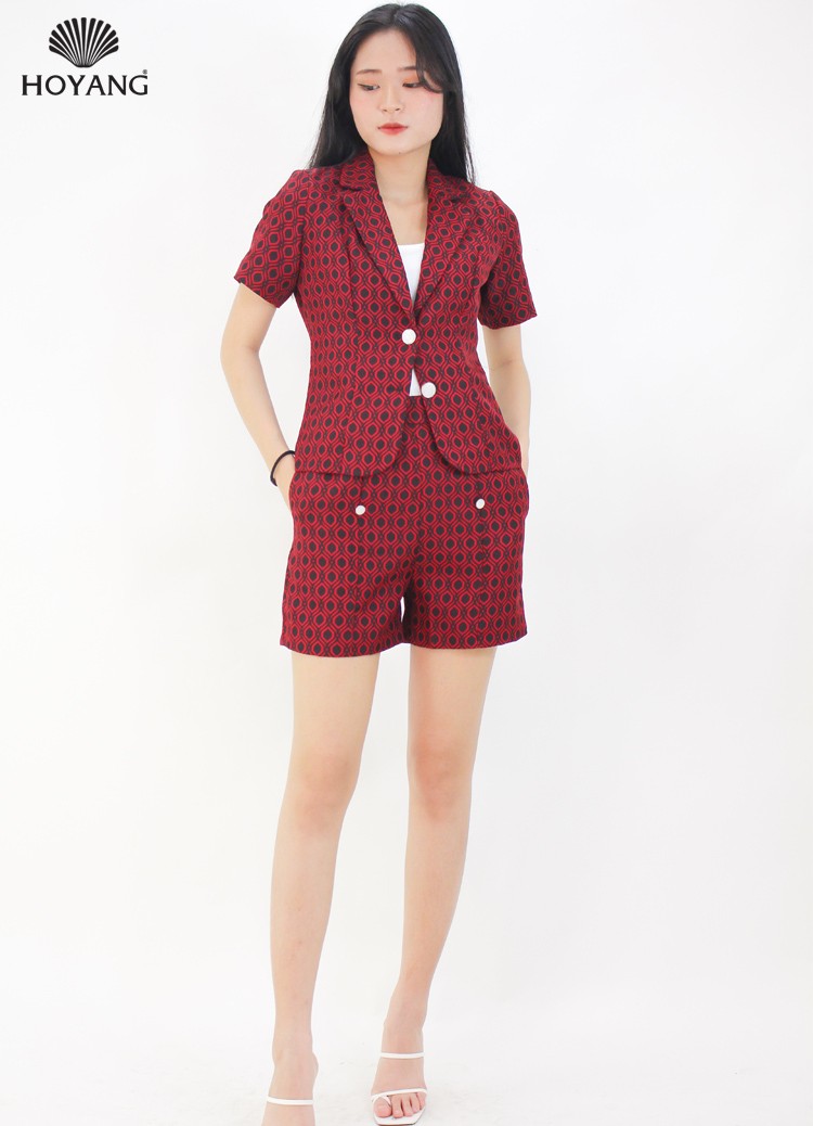 HCM)Sét vest nữ đính nút chất vải đũi ngắn siêu xinh thời trang tôn dáng  cho các nàng PT STORE