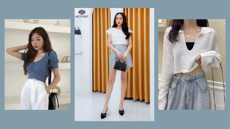 Mẫu áo croptop phong cách Hàn Quốc