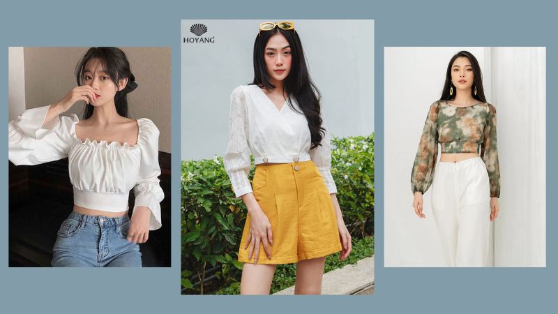 Bộ 3 mẫu áo croptop với đa dạng kiểu cách