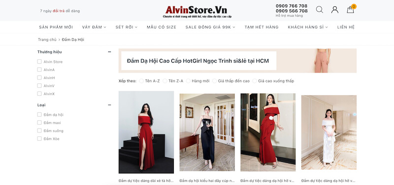 Mẫu đầm dạ hội cao cấp tại Alvin Store