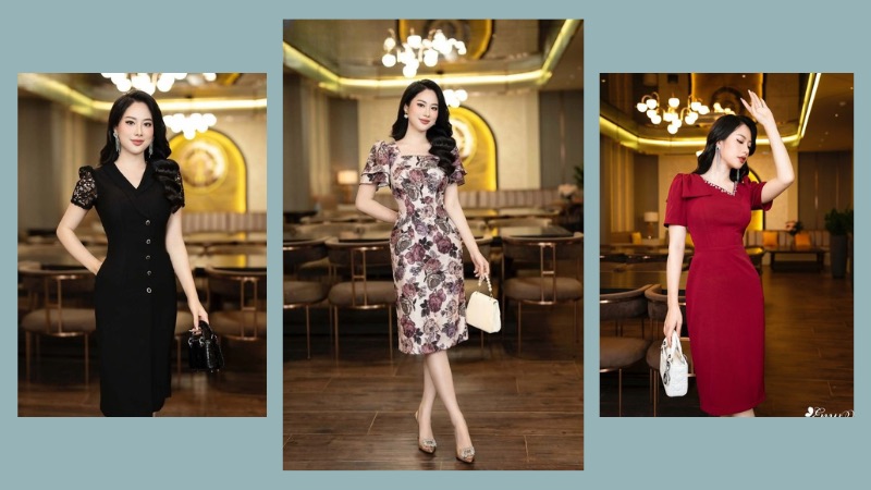 Mẫu đầm trung niên cho các quý cô tại Emy Fashion