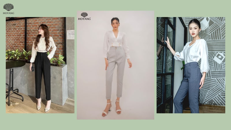 Quần baggy nữ cạp cao, lưng cao tôn lên đường cong cơ thể