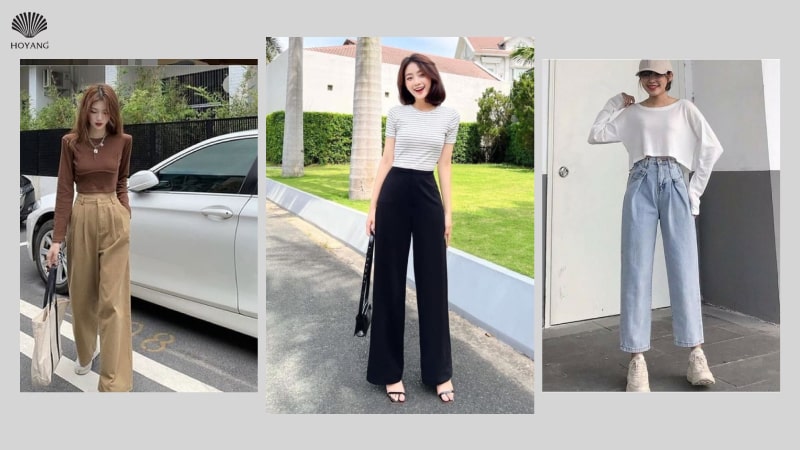 Quần baggy nữ ống rộng, ống suông tạo cảm giác thoải mái