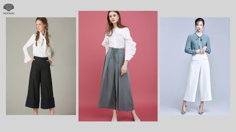 Quần culottes phối áo sơ mi đơn sắc nhưng không kém phần đặc biệt